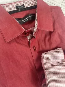Versace 19-69 Abbigliamento Sportivo Srl Mens, L/S Shirt, Flip Cuffs -Medium Red - Picture 1 of 12