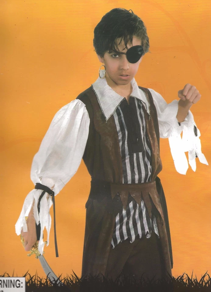 NUEVO Niño PIRATA Caribe Halloween Fiesta Disfraz Parche Pendiente y Espada S 4-6 Foto 1 de 1