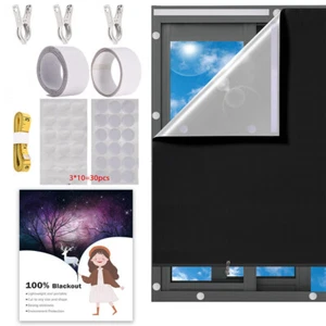 100% Blackout Roller Shades, No Tools No Drill Cordless Blinds for Windows - Picture 1 of 45