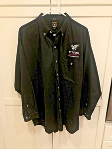 Vintage 90s WWF ATTITUDE XL Button Shirt Live Event Catalog Employee WWE Raw - Picture 1 of 5