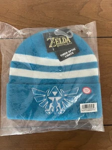 Zelda Breath of the Wild Hyrule Blue White Fiber Optic Beanie Hat One Size - NEW - Picture 1 of 3