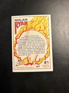Cw 1991 Pacific Nolan Ryan #107 Texas Rangers Family - Picture 1 of 2