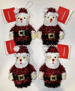Weihnachtsmann Lametta Weihnachtsschmuck 4 Stück Weihnachtsdeko Neu mit Etikett - Bild 1 von 18