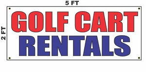 GOLF CART RENTALS Banner Sign 2x5  - Picture 1 of 2