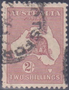 (F249-67) 1930 Australia 2/- Maroon Kangaroo S/Multi W/M stamp (BQ)  - Bild 1 von 1