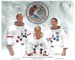 APOLLO 15 ORIGINAL NASA CREW 8x10 LITHOGRAPH - Picture 1 of 2