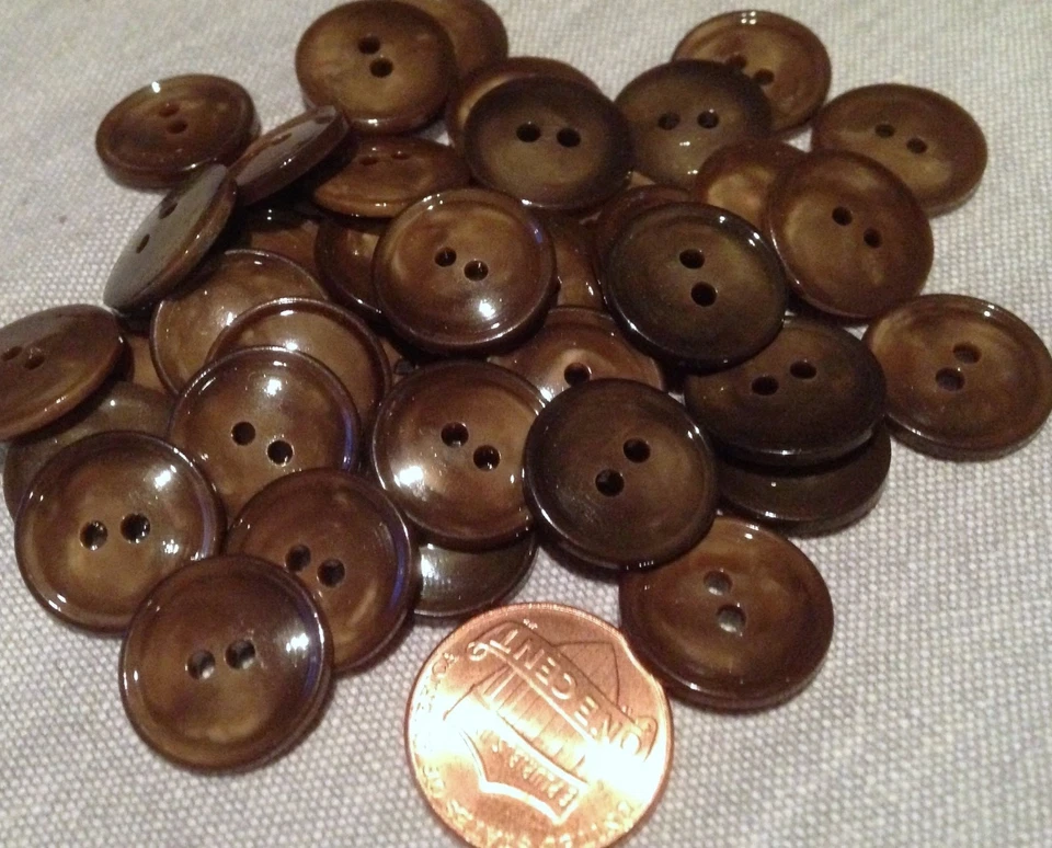 24 hermosos botones de plástico marrón brillante 5/8" 15,5 mm # 7535 Foto 1 de 1