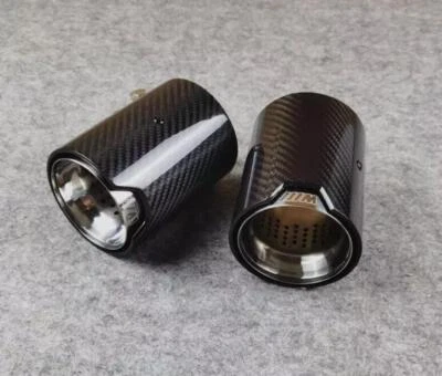 Punta de silenciador de tubo de escape de fibra de carbono real para BMW M Performance Silver Tail Foto 1 de 3