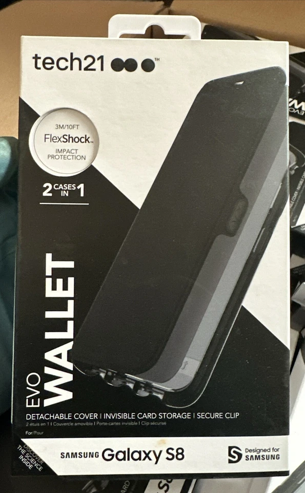 BNIB NEW Tech21 Black EVO Wallet 2 In 1 Case for Samsung Galaxy S8 - Image 1 of 1