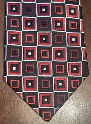 Галстук мужской Pierre Cardin красный черный ручной работы 100% полиэстер сделано в Китае - Изображение 1 из 4