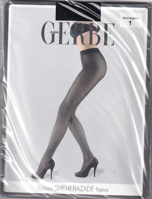 Collant GERBE SHÉHÉRAZADE Bruyère/Argent ou Noir/Argent. 2 tailles. Tights. - Photo 1/4