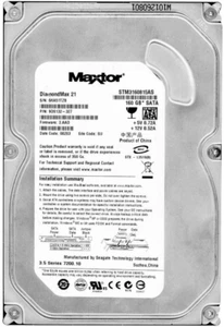 Hard Drive Maxtor Diamondmax 21 STM3160815AS 160GB 7200U/Min 8MB SATA II 3.5 " - Picture 1 of 3
