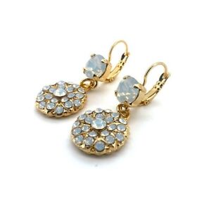 Earrings By Mariana My Treasures Coll. Simply Elegant White Opal Austrian Cry...
