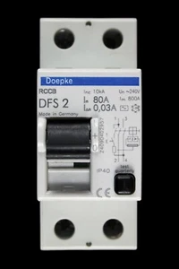 DOEPKE 80 AMP 30mA DOUBLE POLE RCCB RCD TYPE AC DFS2 - Picture 1 of 6