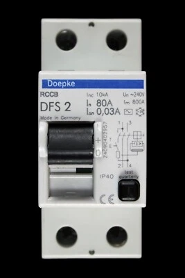 DOEPKE 80 AMP 30mA DOUBLE POLE RCCB RCD TYPE AC DFS2 - Image 1 of 4