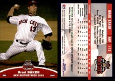 Brad Baker 2007 Grandstand New Britain Rock Cats #2 Card *AutographDen*
