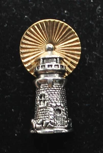 VINTAGE AVON TWO-TONES GOLD SILVER LIGHTHOUSE PIN BROOCH 1995 - Picture 1 of 2