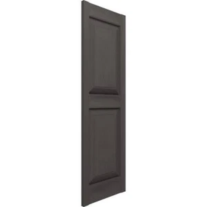 Ekena Millwork Raised Panel Shutter 14.75" x 57" Vinyl Rectangular Musket Brown - Picture 1 of 5