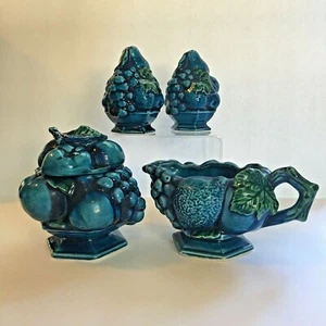 Inarco Japan Mood Indigo Sugar Creamer Salt Pepper Set - Picture 1 of 6