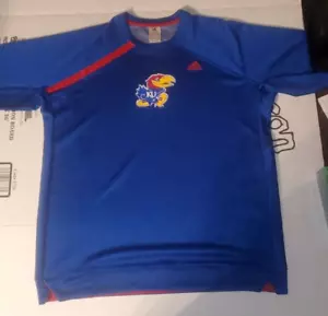 Camiseta estilo calentamiento baloncesto Jayhawks University of Kansas KU adulto L azul - Imagen 1 de 9