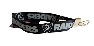 Oakland Raiders NFL Wristlet Lanyard Keychain Las Vegas - Black - Picture 1 of 2