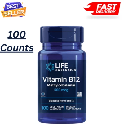 Life Extension Vitamina B12 Metilcobalamina 500mcg Esencial Vitamina B12 Azúcar... Foto 1 de 4