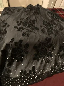 Girl’s Justice Size 16 Black Velvet, Sequin, Floral, Lined, Longer Dressy Skirt - Picture 1 of 21