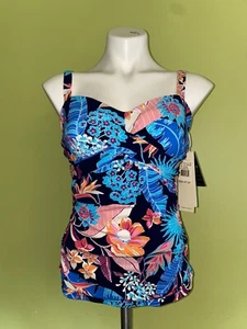 NWT Profile by Gottex Bohemian Gypsy Tankini Swim Top US 34D$109 - Picture 1 of 5