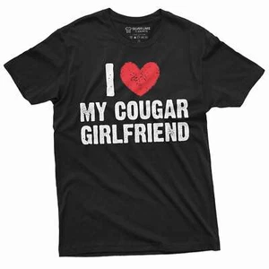Men's I love my cougar girlfriend T-shirt Valentine's day boyfriend gift tee - Picture 1 of 8
