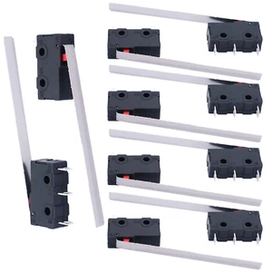/10Pcs Mini Micro Interruttore Limite 5A 125 250V AC SPDT 1NO 1NC Lunghissimo Dritto Ciao - Foto 1 di 12