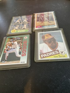 4 Baseball Cards Of Wade Boggs; Tony Gwynn; Don Mattingly An Johnny Bench