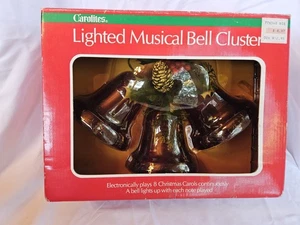 Vintage Carolites beleuchtete musikalische Glocke Cluster EUC Batteriebetrieb funktioniert perfekt  - Bild 1 von 5