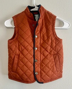 Class Club Orange Puffer Vest Quilted Boys Size 4/5 Fall Preppy - Picture 1 of 3