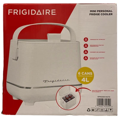 Frigidaire Mini Personal Fridge Beverage Cooler, 6 Cans, White - Image 1 of 2