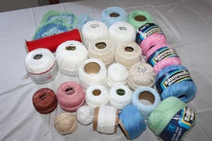 Hilo de ganchillo paquete de 25 rollos filete ganchillo hilo hilo de algodón colección ganchillo tejer - Imagen 1 de 8