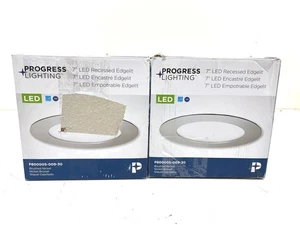 2PK Progress Lighting 7 in. 3000k Brushed Nickel Integrated LED Recessed Trim - Picture 1 of 2