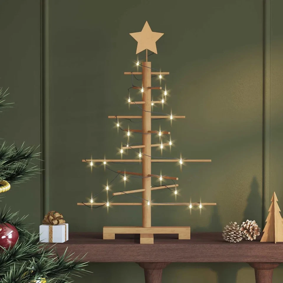 Albero di Natale Decorativo in Legno 150 cm Legno Massello Pino vidaXL - Immagine 1 di 4