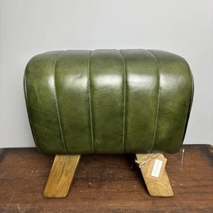Leather Pommel Horse Footstool- Genuine Green Leather Footrest - Rustic Stool - Picture 1 of 6