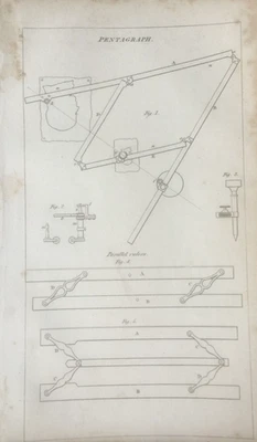 Impresión antigua de 1809 - Diagrama de pentagrama - Ciencia británica - Georgiana Foto 1 de 4