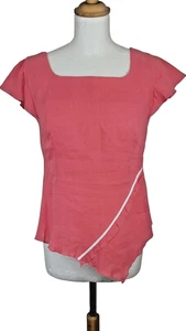 Alice Renaldi Pink Linen Top Size 10 - Picture 1 of 8