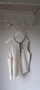 Creme weiß schwarz Spitzen Bluse von Zara, Gr. L  (40) - Bild 1 von 8