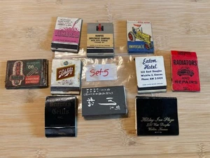 Lot5 Vintage Lot of  10 Matchbooks - Matches Books Beer Bars Hotels Gas Oil Farm - Picture 1 of 2