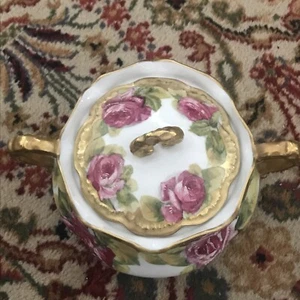 GORGEOUS SMALL LIDDED CASSEROLE L.S. & S./CARLSBAD AUSTRIA 1882-1930 LIMOGES - Picture 1 of 11