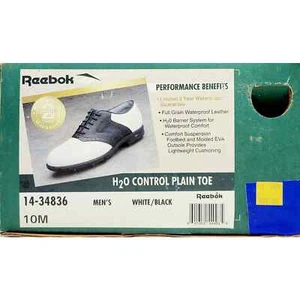 Reebok H2O Control Plain Toe Men's Leather Oxford Golf Shoes 10M Style 14-34836 - Picture 1 of 12