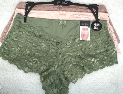 Calcinha sexy Prima Valentina feminina masculina renda tamanho 2XL 3 peças bege verde oliva - Imagem 1 de 4