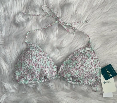 NUEVO CON ETIQUETAS TOP DE BIKINI TRIÁNGULO AJUSTADO ROXY DITSY IN PARADISE XXL VERDE MULTI Foto 1 de 4