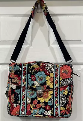 Vera Bradley Happy Snails Attache Laptop Brief Case Shoulder Bag Quilted Fabric - Image 1 of 4