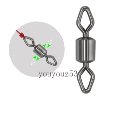 100Pcs Swivels Fishing Tackle Copper Diamond Eye Rolling Swivels Size 12#-2/0# - Image 1 of 4