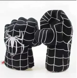 Juego de guantes de perforación negros Spiderman conjunto de boxeo aplastante regalo juguete disfraz de disfraces - Imagen 1 de 3