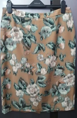 Falda Lápiz Max Mara Studio Beige Floral Texturizada UK16 EU44 US14 Acuarela 3D Foto 1 de 4